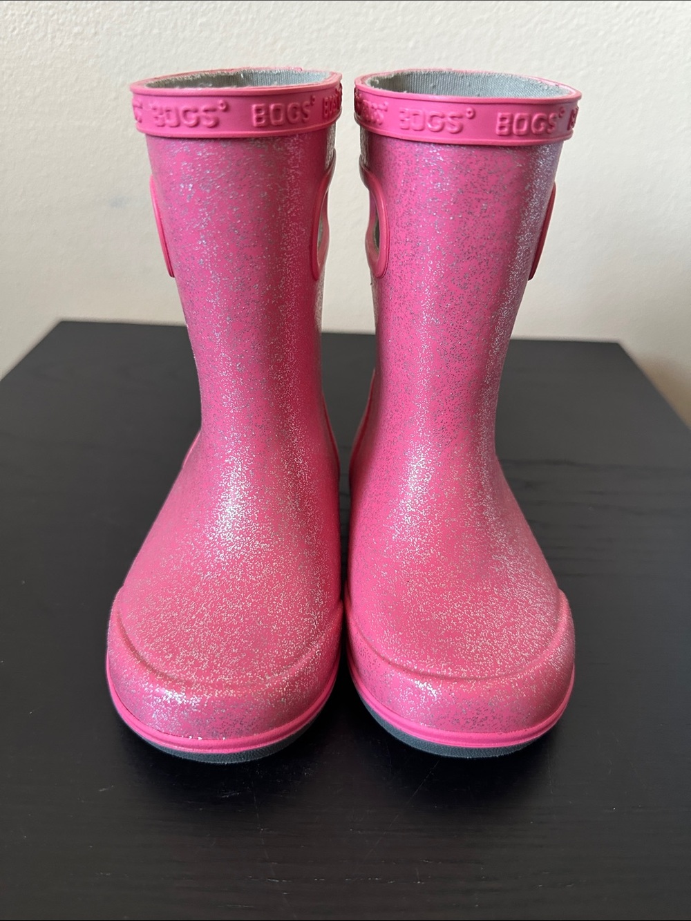 Bogs Pink Glitter Waterproof Rain Boots